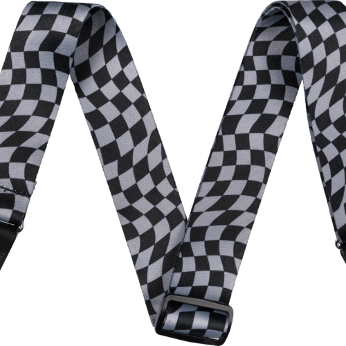 Wavy Checkerboard Polyester Strap - Gray / 2" (50.8 mm)