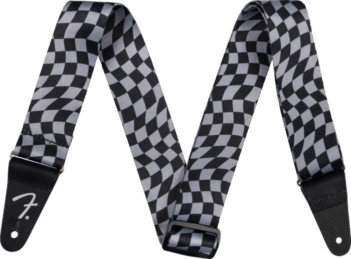 Wavy Checkerboard Polyester Strap - Gray / 2" (50.8 mm)