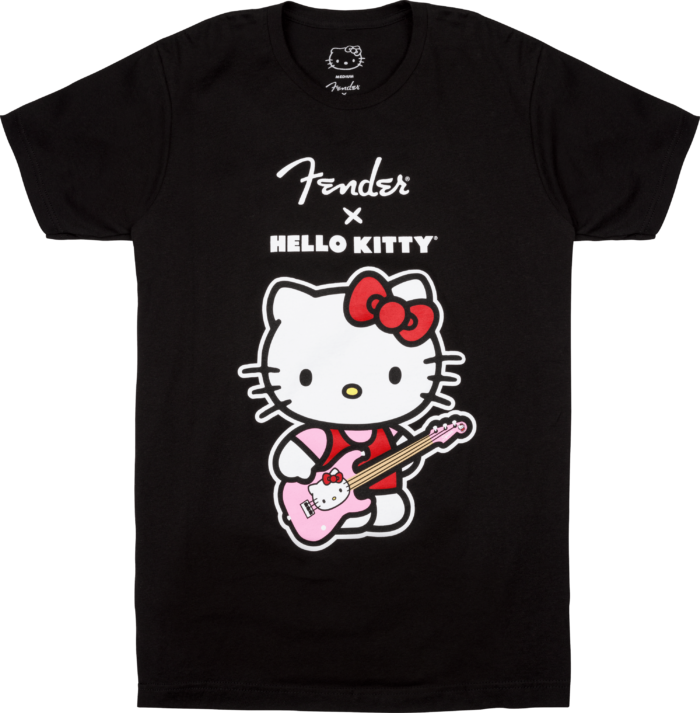 Fender® x Hello Kitty® Black Front Logo Tee - Black / M