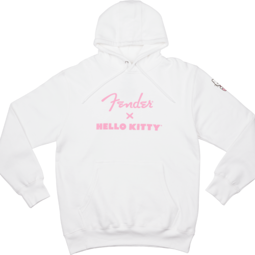 Fender® x Hello Kitty® White Sleeve Logo Hoodie - White / XL