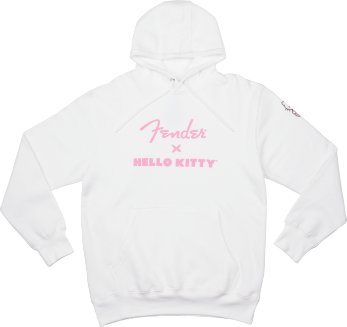 Fender® x Hello Kitty® White Sleeve Logo Hoodie - White / XL