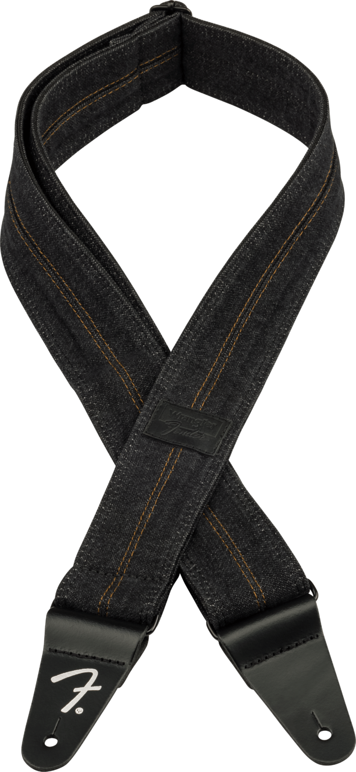 Fender® x Wrangler® Denim Straps - Washed Black / 2" (50.8 mm)
