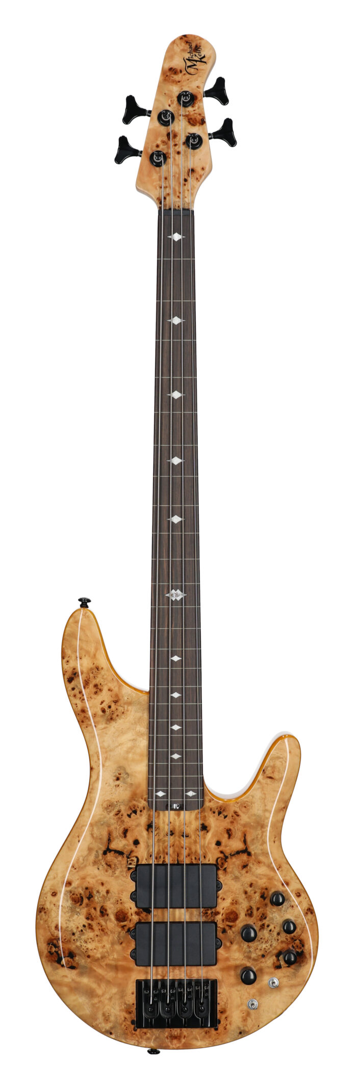 Michael Kelly Pinnacle 4 Bass Fretless Nat Burl