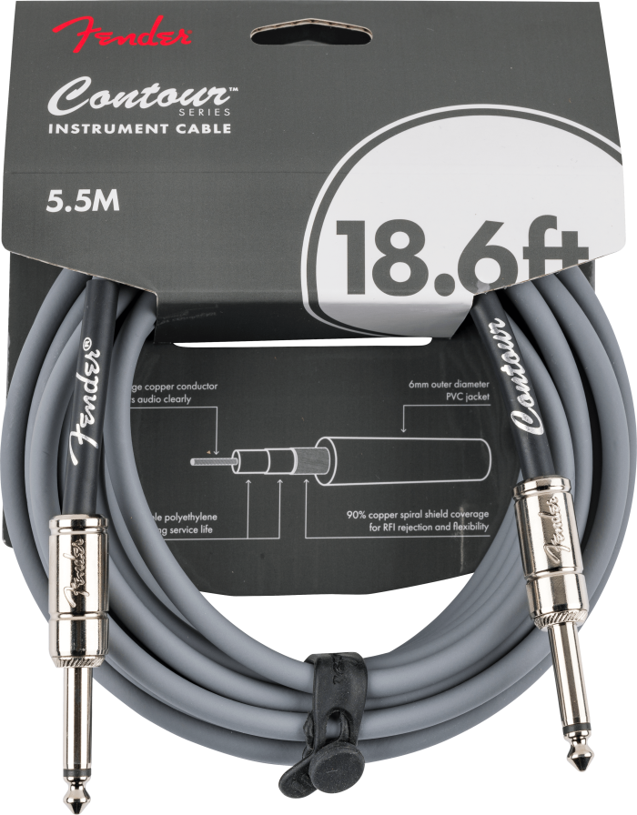 Contour™ Series Instrument Cables - Inca Silver / 18.6 ft (Str/Str) / Straight/Straight