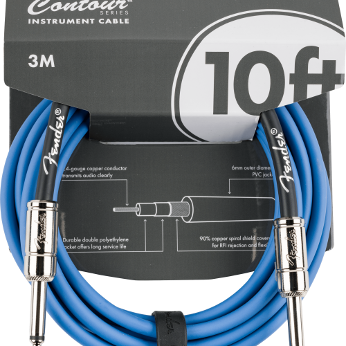 Contour™ Series Instrument Cables - Lake Placid Blue / 10 ft (Str/Str) / Straight/Straight