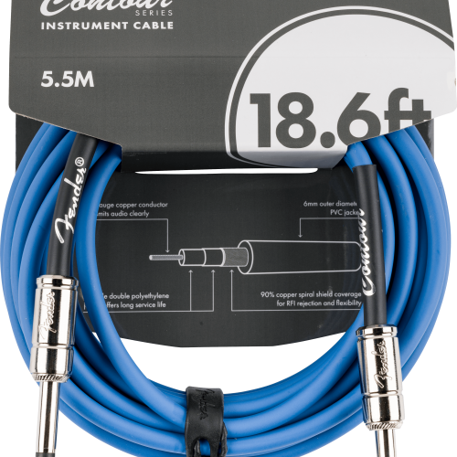 Contour™ Series Instrument Cables - Lake Placid Blue / 18.6 ft (Str/Str) / Straight/Straight