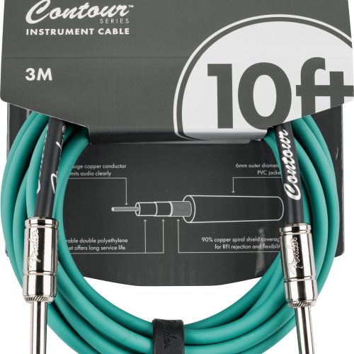 Contour™ Series Instrument Cables - Sherwood Green / 10 ft (Str/Str) / Straight/Straight