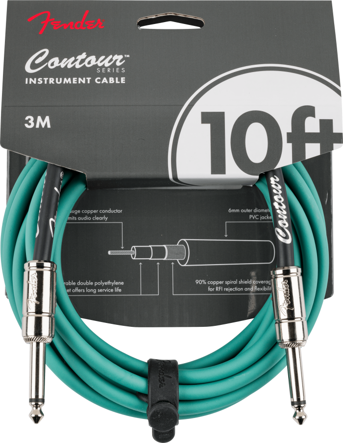 Contour™ Series Instrument Cables - Sherwood Green / 10 ft (Str/Str) / Straight/Straight