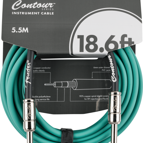 Contour™ Series Instrument Cables - Sherwood Green / 18.6 ft (Str/Str) / Straight/Straight