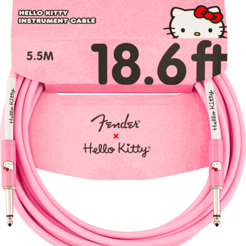 Fender® x Hello Kitty® Pink Original Cable - Pink / 18.6 ft (Str/Str) / Straight/Straight