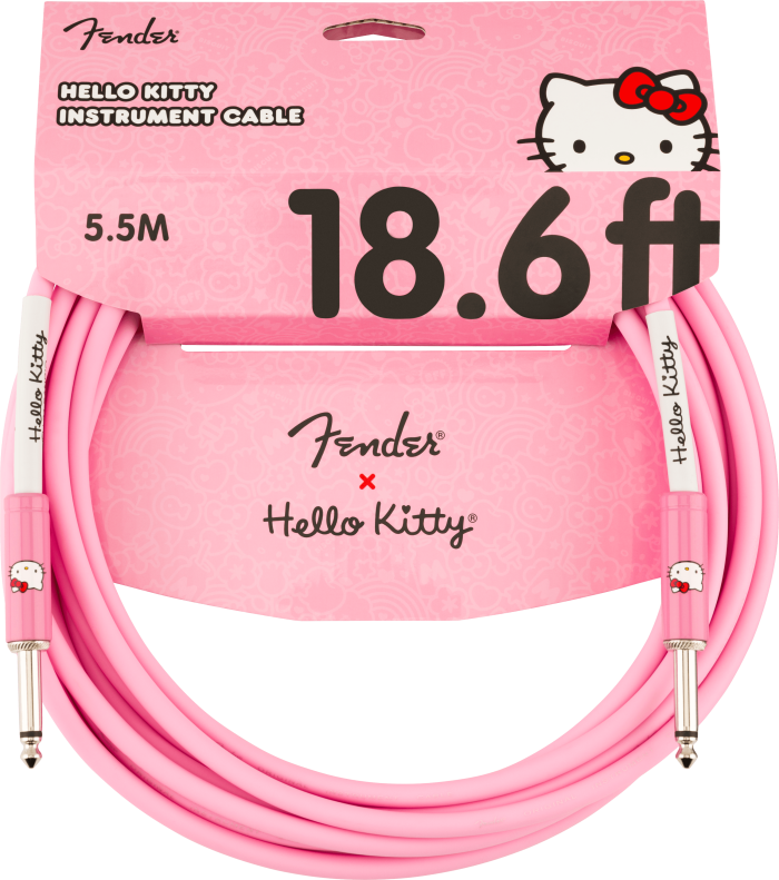 Fender® x Hello Kitty® Pink Original Cable - Pink / 18.6 ft (Str/Str) / Straight/Straight