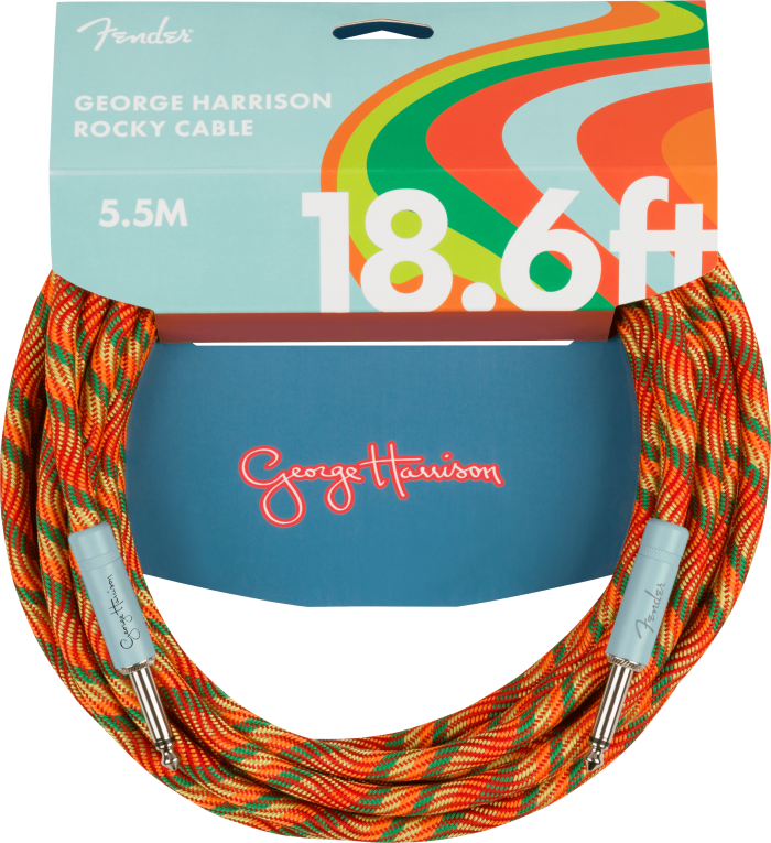 George Harrison Rocky Instrument Cable - Multi-Color / 18.6 ft (Str/Str) / Straight/Straight