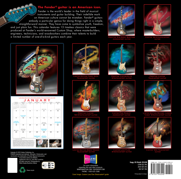 2026 Fender® Custom Shop Calendar - Image 2