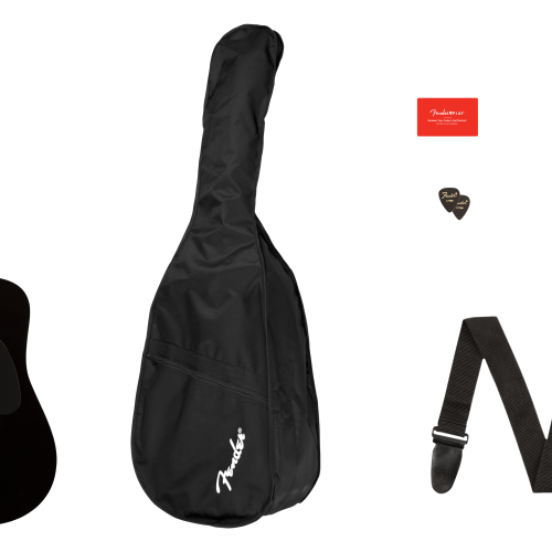 FA-115 Dreadnought Pack - Black / Walnut / Laminated Spruce Top with Laminated Mahogany Back and Sides