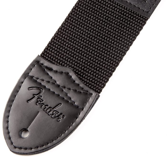 Fender Logo Guitar Strap 2 inch Black Yellow Logo