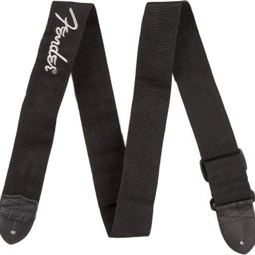 Fender Logo Guitar Strap 2 inch Blk with Gray Logo
