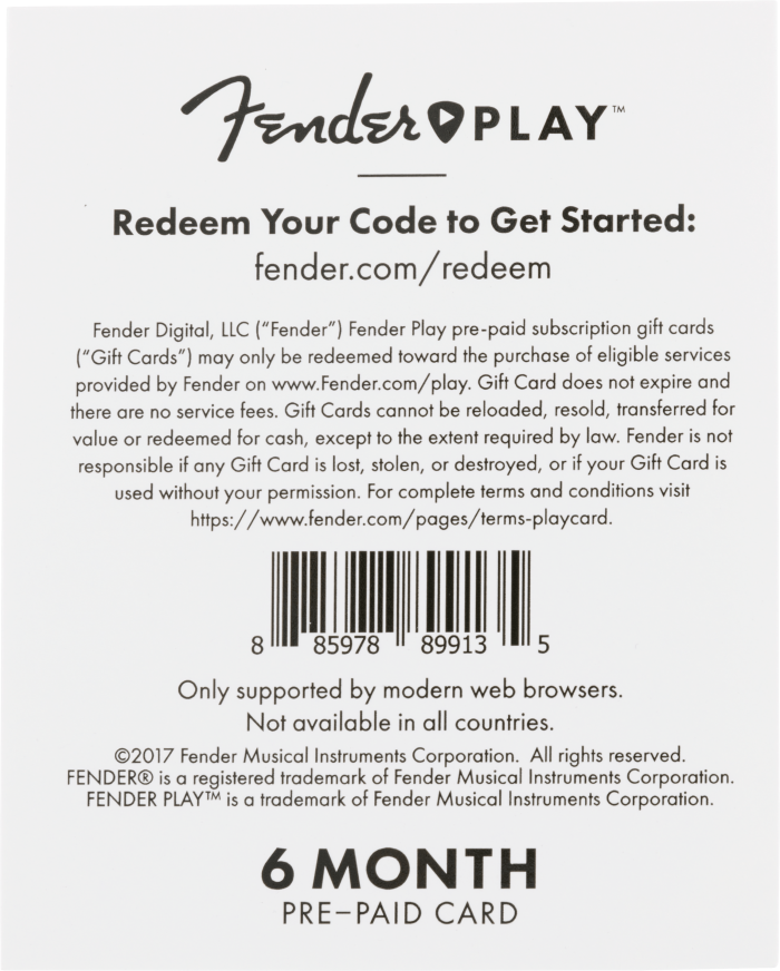 Fender Play™ Prepaid Cards - Image 2