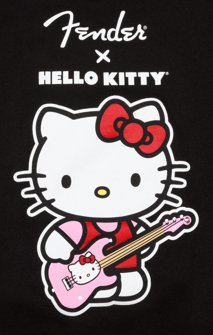 Fender® x Hello Kitty® Black Front Logo Tee - Image 2