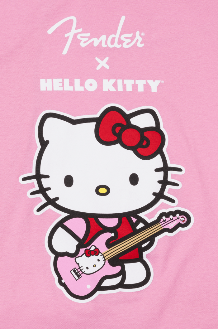 Fender® x Hello Kitty® Pink Front Logo Tee - Image 2