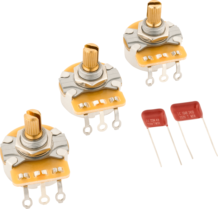 Stratocaster® Split Shaft Potentiometer and Capacitor Kit