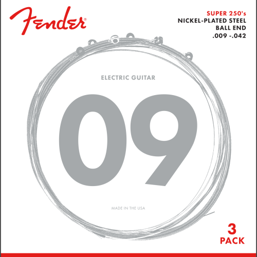 Super 250's Nickel-Plated Steel Guitar Strings - 3 Pack