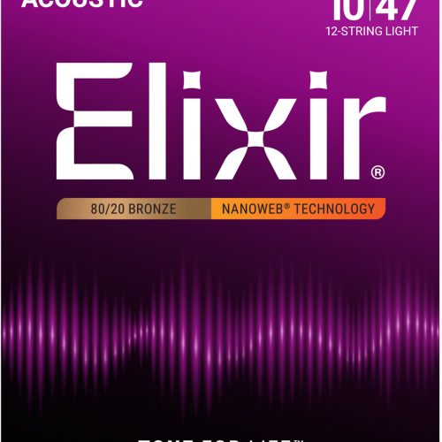 Elixir 11152 12 Str Lt Acou Gtr Strings NANOWEB