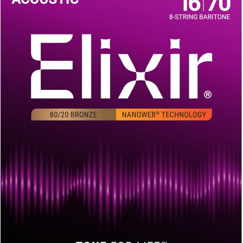 Elixir 11308 NANOWEB 80/20 Brze 8 Str Bari Strings