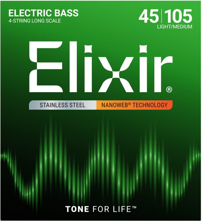 Elixir 14652 Med Electric Bass Strings Stainless