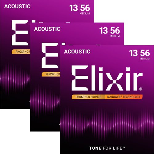 Elixir 16546 Phos Brz NANOWEB Ac Gtr Str Med 3 Pk