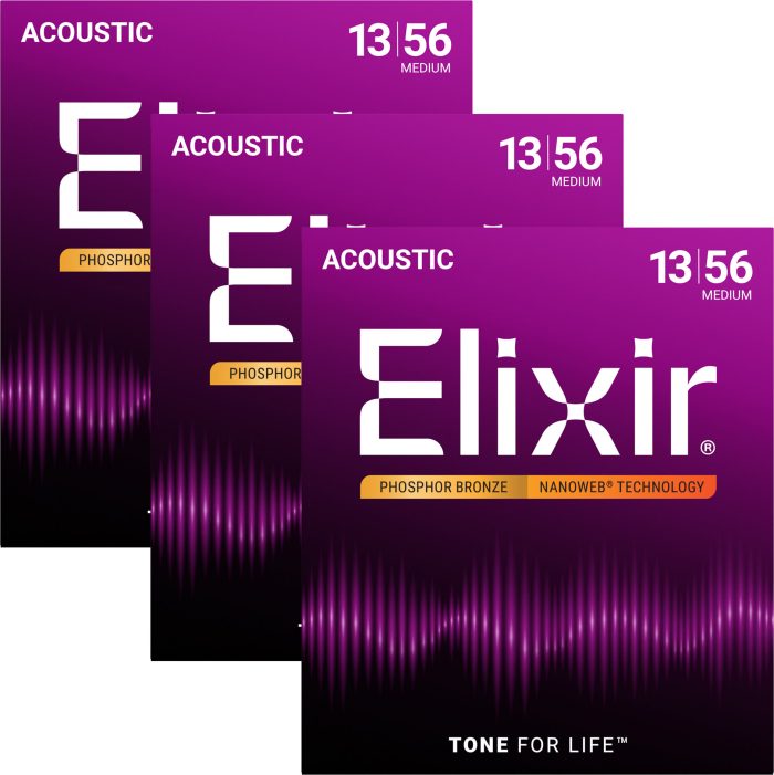 Elixir 16546 Phos Brz NANOWEB Ac Gtr Str Med 3 Pk