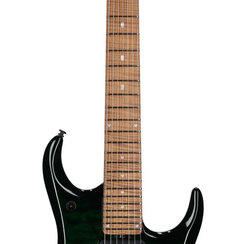 Ernie Ball Music Man JP15 7 Green Tiger Eye Quilt