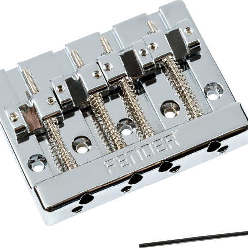 Fender® HiMass™ 4-String Bass Bridge Assembly With Brass Saddles - Chrome