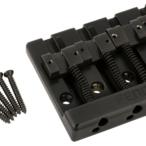 Fender® HiMass™ 4-String Bass Bridge Assembly With Zinc Saddles - Black