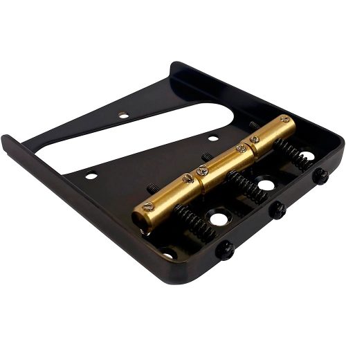 AxLabs Tele-Style Steel Plate Bridge with Brass Compensated Saddles Black
