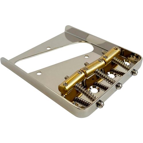 AxLabs Tele-Style Steel Plate Bridge with Brass Compensated Saddles Nickel