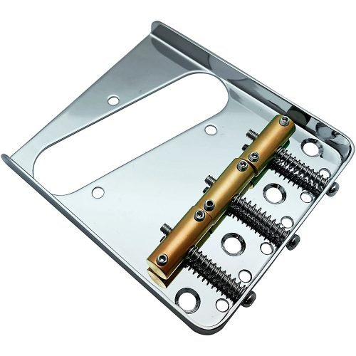 AxLabs Tele-Style Steel Plate Bridge with Vintage Saddles Chrome