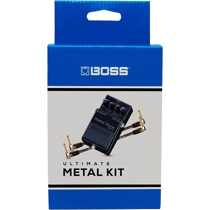"BOSS 30th Anniversary MT-2-3A Metal Zone Effects Pedal and Two 6"" Jumper Cable Promo Pack Black"