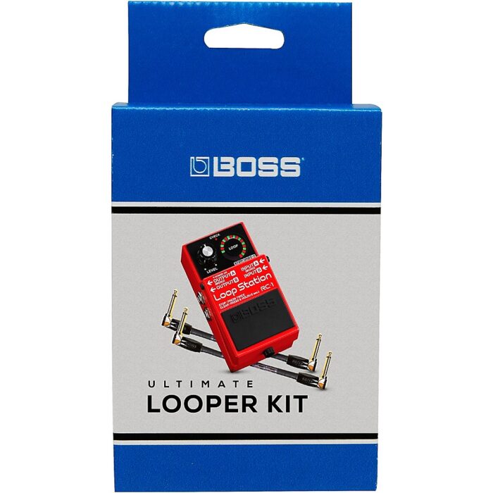 "BOSS RC-1 Ultimate Looper Kit With Effects Pedal and Two 6"" Patch Cables Red"