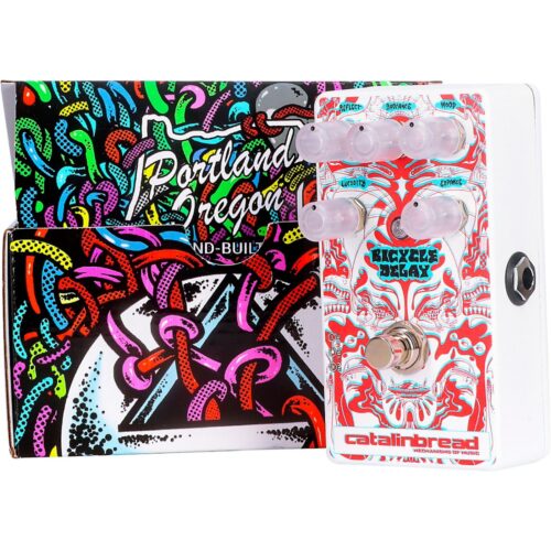 Catalinbread Bicycle Delay 3D Effects Pedal With 3D Glasses Red and White