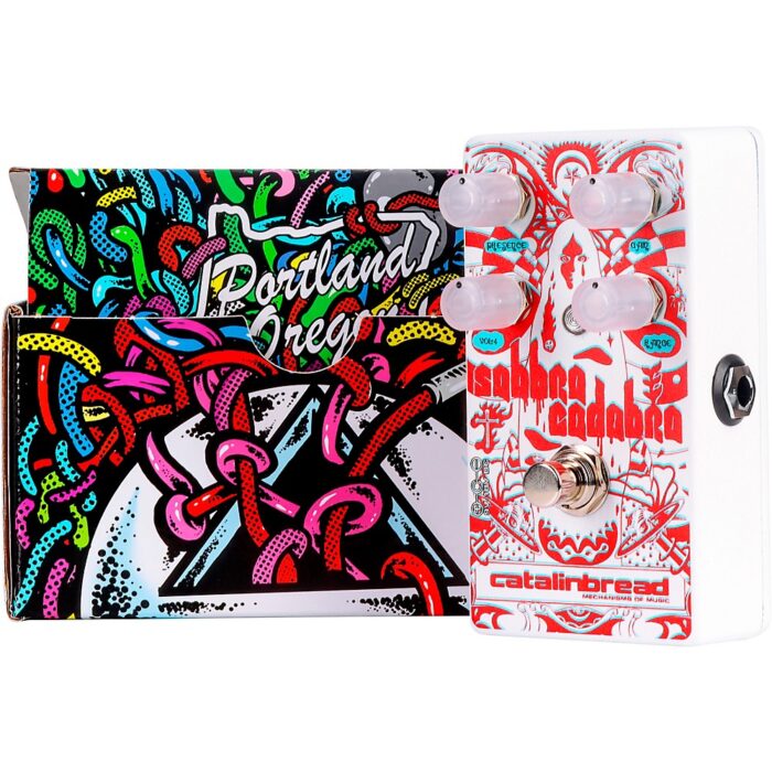 Catalinbread Sabbra Cadabra Distortion 3D Effects Pedal with 3D Glasses Red and White