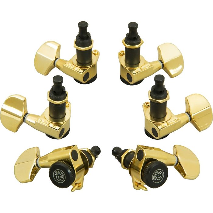 D'Addario Auto-Trim Tuning Machines/3 Per Side Gold