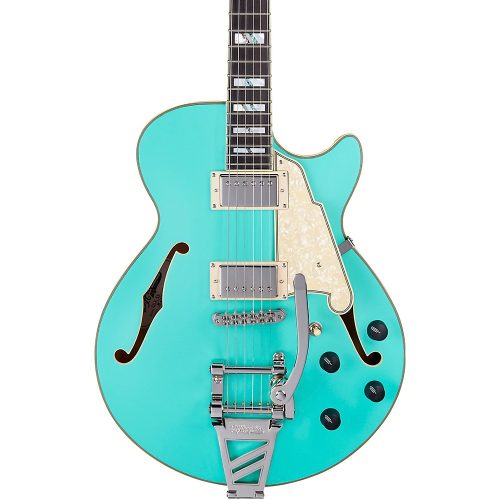 D'Angelico DAngelico Deluxe SS Semi-Hollow Electric Guitar With DAngelico Shield Tremolo Matte Surf Green