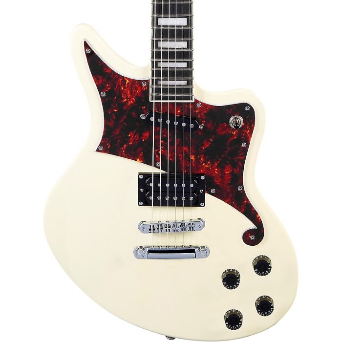 D'Angelico DAngelico Premier Series Bedford Electric Guitar with Stopbar Tailpiece Antique White