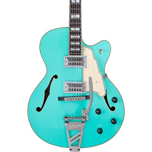D'Angelico Deluxe Series 175 With TV Jones Humbuckers Limited-Edition Hollowbody Electric Guitar Matte Surf Green