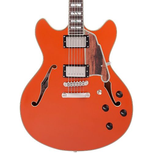 D'Angelico Deluxe Series DC Limited Edition Semi-Hollow Electric Guitar Rust