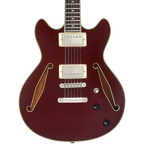 D'Angelico Excel Mini DC Tour Semi-Hollow Electric Guitar With Supro Bolt Bucker Pickups and Stopbar Tailpiece Solid Wine