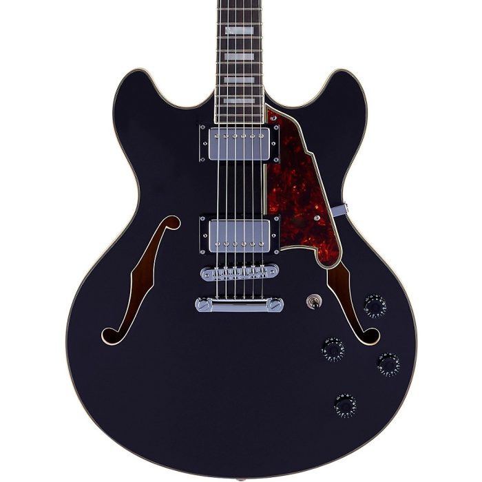 D'Angelico Premier DC Semi-Hollow Electric Guitar With Stopbar Tailpiece Black Flake