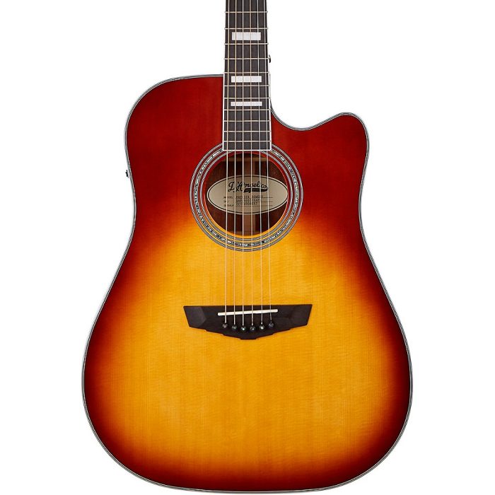 D'Angelico Premier Series Bowery Cutaway Dreadnought Acoustic-Electric Guitar Iced Tea Burst