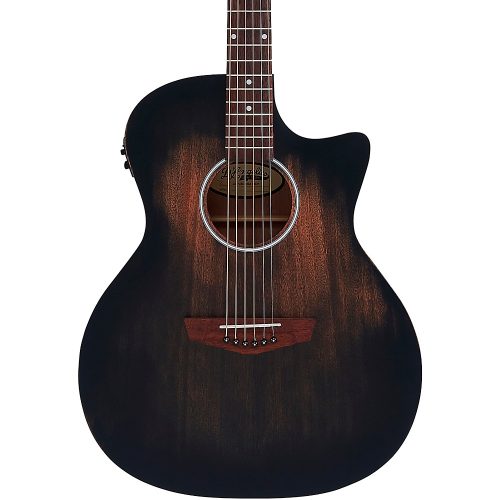 D'Angelico Premier Series Gramercy LS Grand Auditiorium Acoustic-Electric Guitar Aged Trans Black
