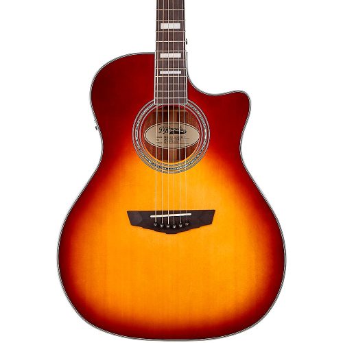 D'Angelico Premier Series Gramercy Single-Cutaway Grand Auditorium Acoustic-Electric Guitar Iced Tea Burst